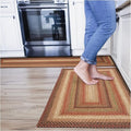 Homespice Gingerbread Premium Jute Braided Rug, 2x6' Rectangular Hall Runner Brown, Red, Reversible, Natural Jute Yarn Rustic, Country, Primitive, Farmhouse Style - 30 Day Risk Free Purchase
