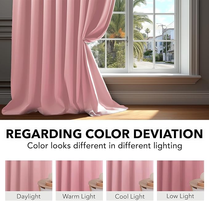 Deconovo Room Darkening Curtains Solid Back Tab and Rod Pocket Curtains Thermal - Image 6