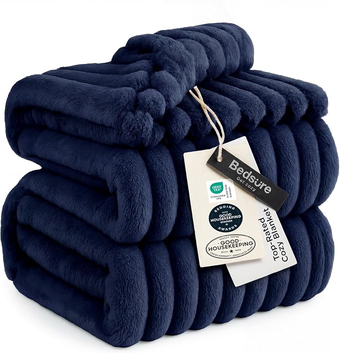 Bedsure GentleSoft Navy Blue California King Size Blanket by BEDSURE