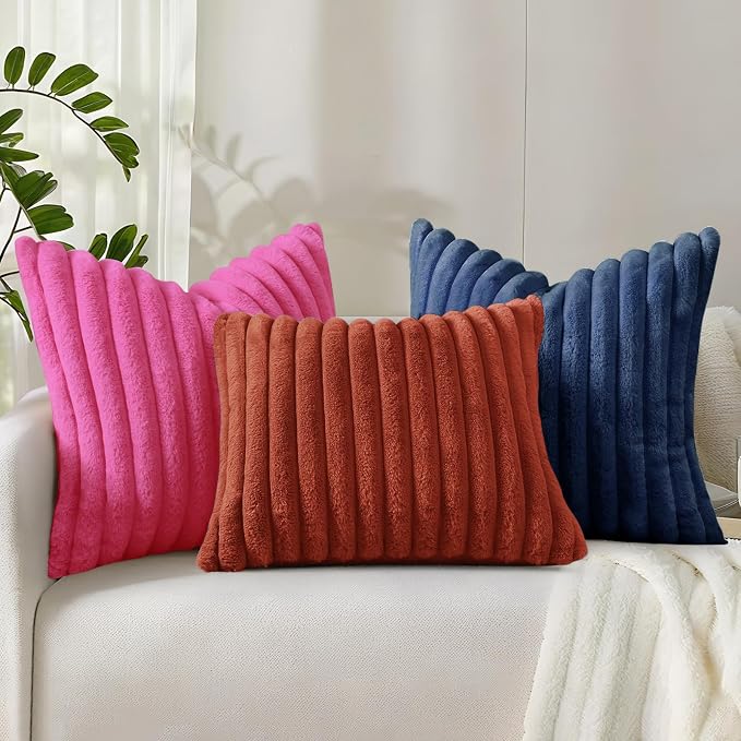 decorUhome Cozy Faux Fur Throw Pillow Covers 12x20 Set of 2 Decorative Soft - Image 7