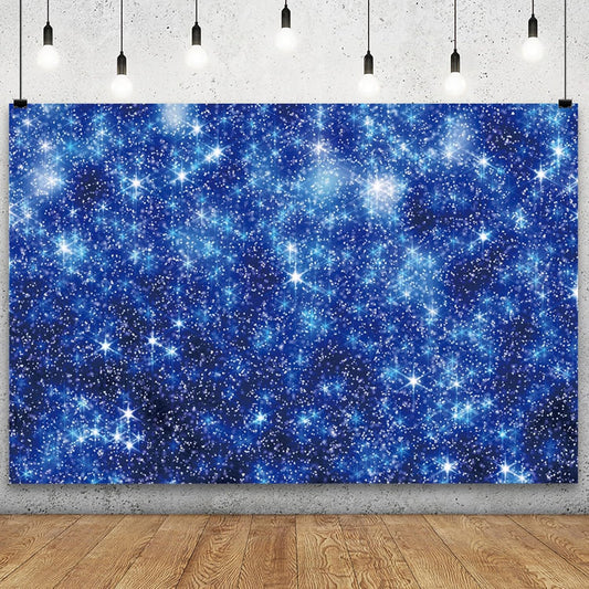 YongFoto Blue Glitter Backdrop 5x3ft Silver Light Spots Navy Blue Sequin Bokeh Photography Background Birthday Bridal Shower Wedding Photography Background Party Banner Decor Portraits Photoshoot