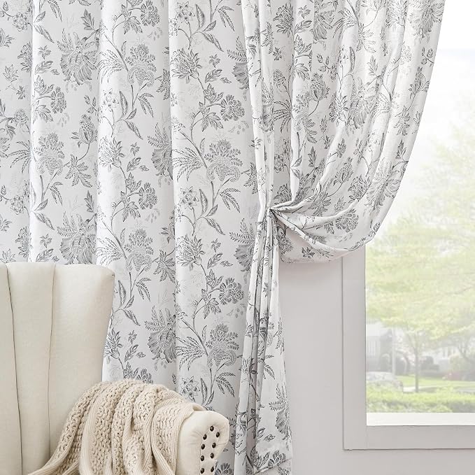 jinchan Linen Floral Curtains for Living Room, 84 Inch Length Curtains - Image 6