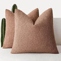 Foindtower Set of 2, Decorative Textured Boucle Throw Pillow Covers Accent Solid Pillow Cases Neutral Couch Cushion Case for Chair Sofa Bedroom Living Room Home Decor 26x26 Inch Dusty Orange Hazel