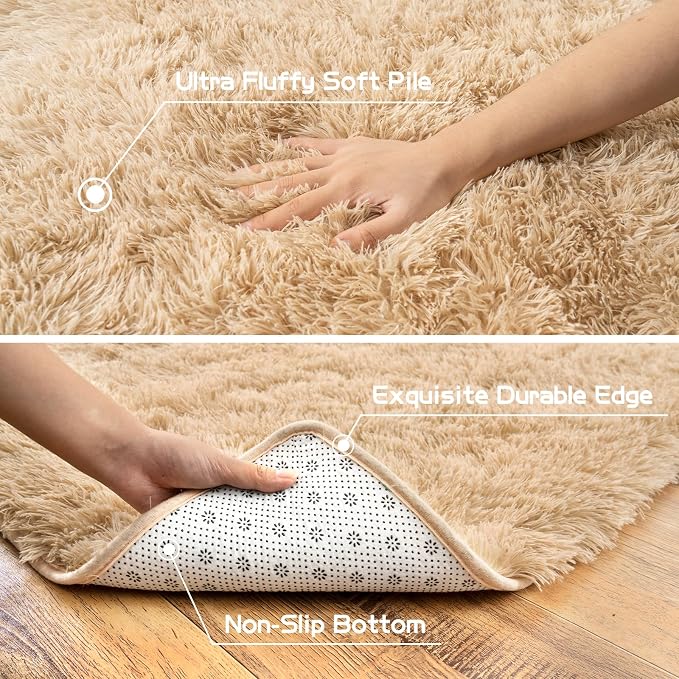 Pionblank Fluffy Area Rug for Bedroom 4x6 Feet, Indoor Plush Carpet, Shag Soft - Image 7