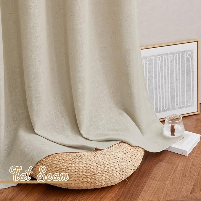NICETOWN Living Room Curtains Linen Blend 96 inches Long, Grommet Semi Sheer - Image 7