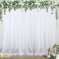 White Sheer Backdrop Curtains Tulle Backdrop Curtain by Suppromo