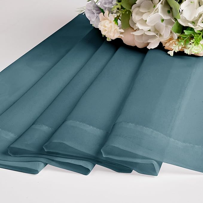 OWENIE Dusty Blue Sheer Curtains 90 Inches Long 2 Panels Set - Image 6