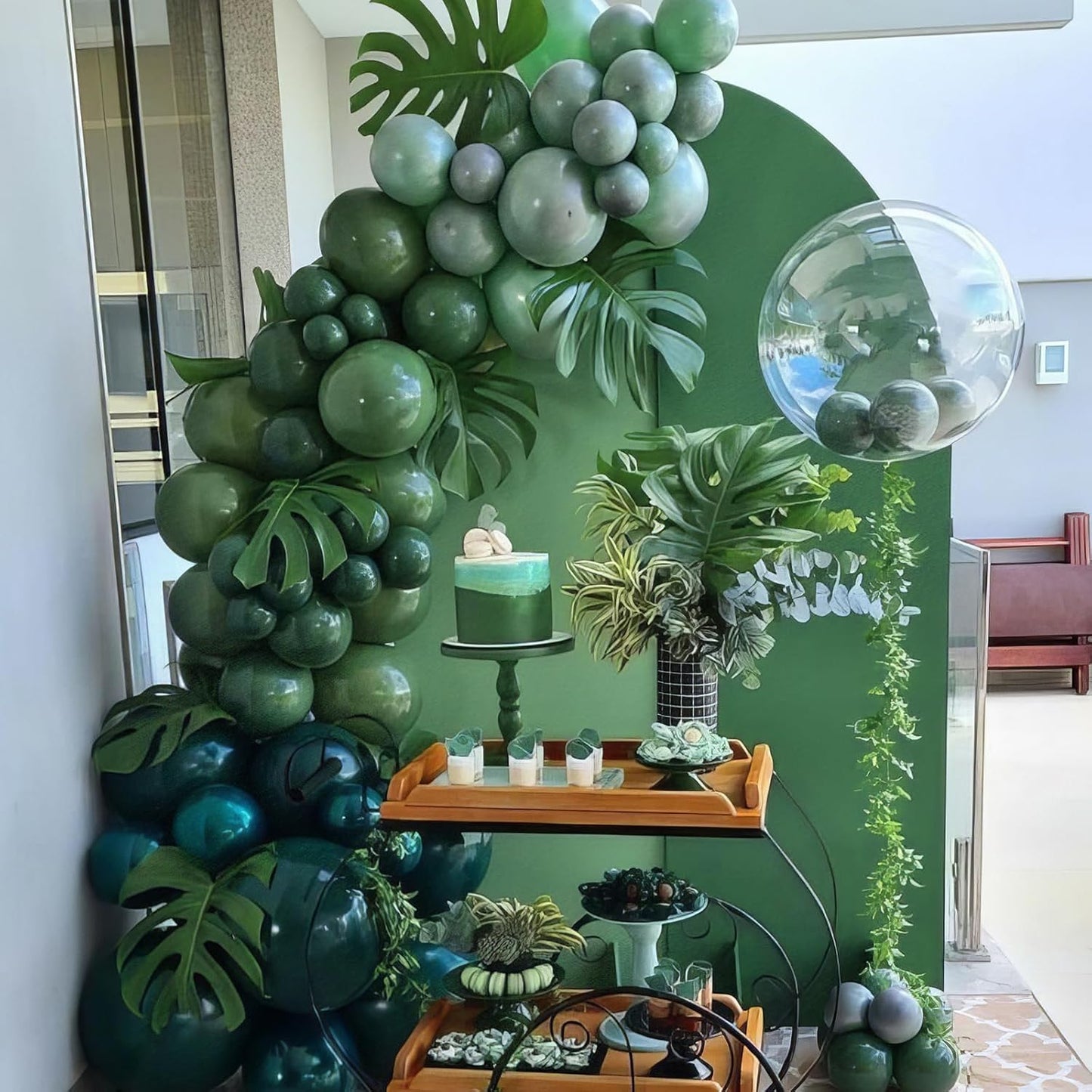 Blue and Green Balloons, 50Pcs 12 Inches Dark Green Navy Blue Metallic Dinosaur Birthday Balloons for Boys Dinosaur Birthday Party Hunting Baby Shower Wedding Graduation Decorations