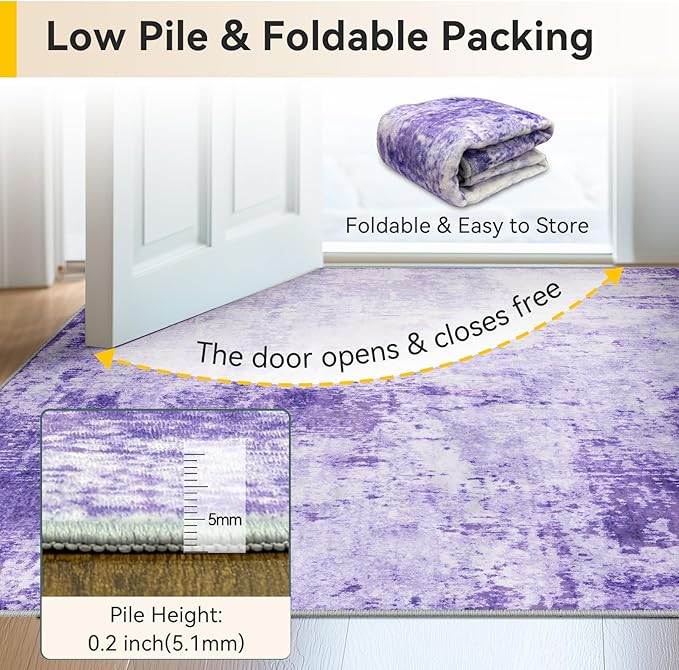 Washable Area Rugs 5'x8' Non-Slip Modern Abstract Soft - Image 6