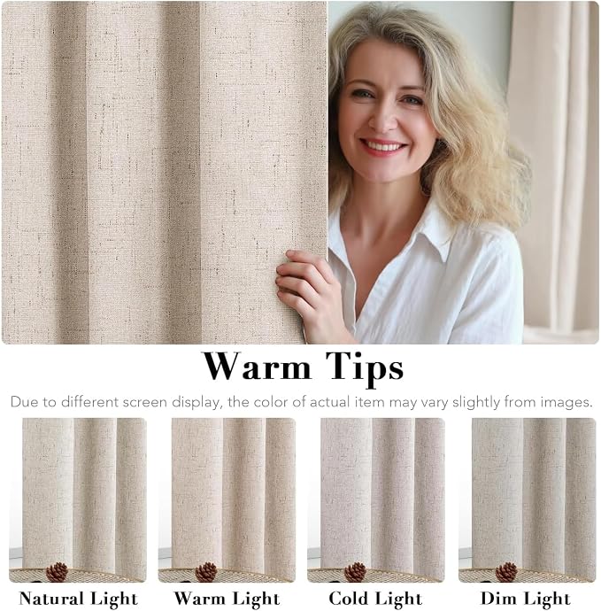 H.VERSAILTEX Linen Curtains 100% Blackout Curtains - Image 5
