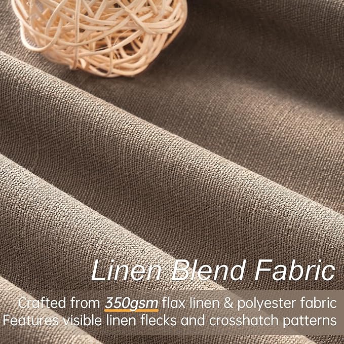 Topfinel 90 inch Long Linen Blackout Curtains 2 Panels - Image 2