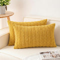 Pack of 2 Corduroy Decorative Throw Pillow Covers 12x20 InchSoft Boho Striped by Unknown