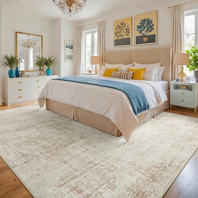 10x12 Area Rugs for Living Room Washable Rug: Anti-Skid Abstract Modern Living - Image 2
