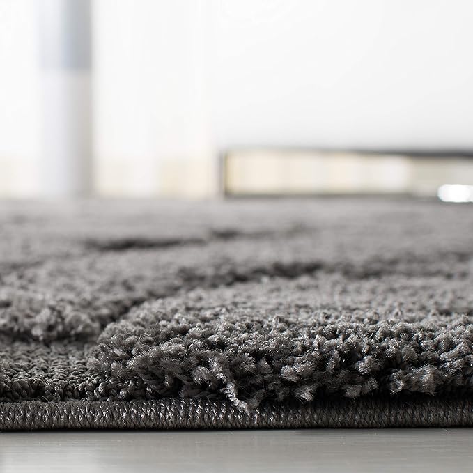 SAFAVIEH Florida Shag Collection Runner Rug - 2'3" x 11', Grey, Scroll Design, Non-Shedding & Easy Care, 1.2-inch Thick Ideal for High Traffic Areas in Living Room, Bedroom (SG455-8013)