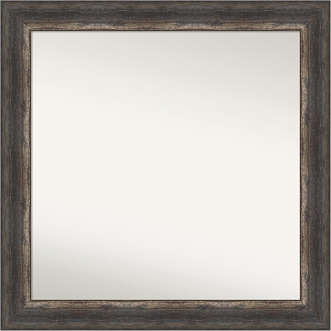 Amanti Art Bronze Bathroom Mirror for Over Sink, 34x34 Ballroom Bronze Square Vanity Mirror, Large Traditional Frame, Hangs Horizonally and Vertically, Bathroom Wall Decor, Non-Beveled Edge