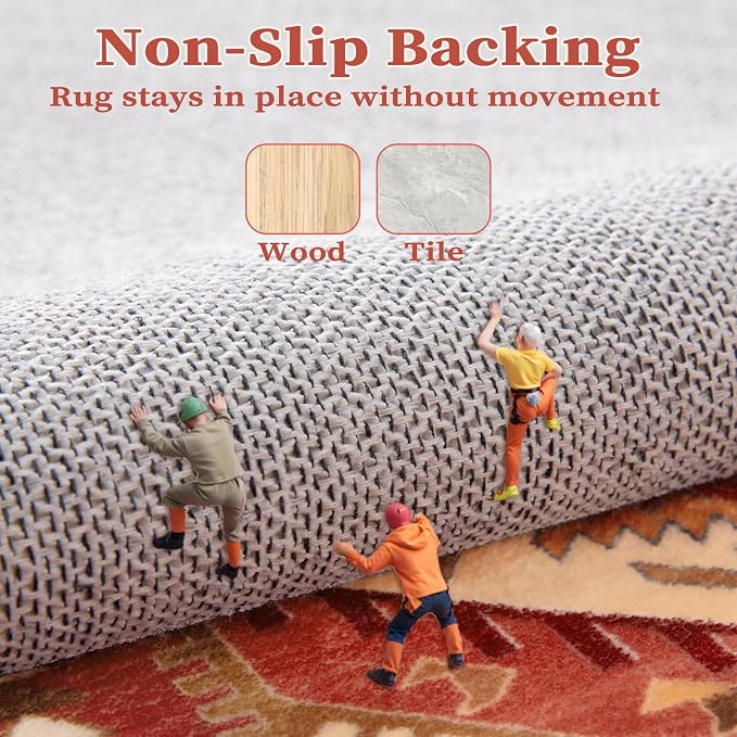 SERISSA 9x12 Area Rugs for Living Room, Large Washable Non-Slip Boho Rug - Image 5