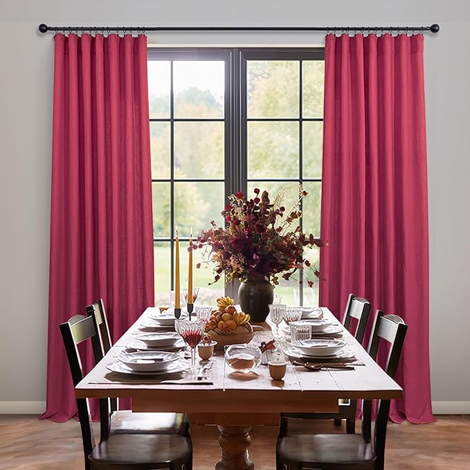 Pitalk Christmas Red Hot Pink Curtains - Image 6