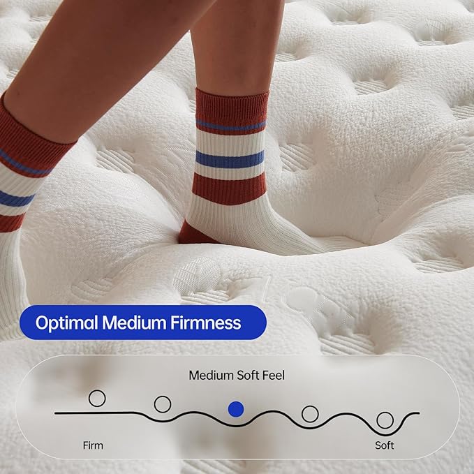 Twin Mattress,10 Inch Twin Size Mattresses in a Box,Memory Foam Hybrid Mattress , Individual Pocket Spring for Motion Isolation &Zoned Support & Pressure Relief,Medium Firm (Twin, 10, 0.0, Inches)