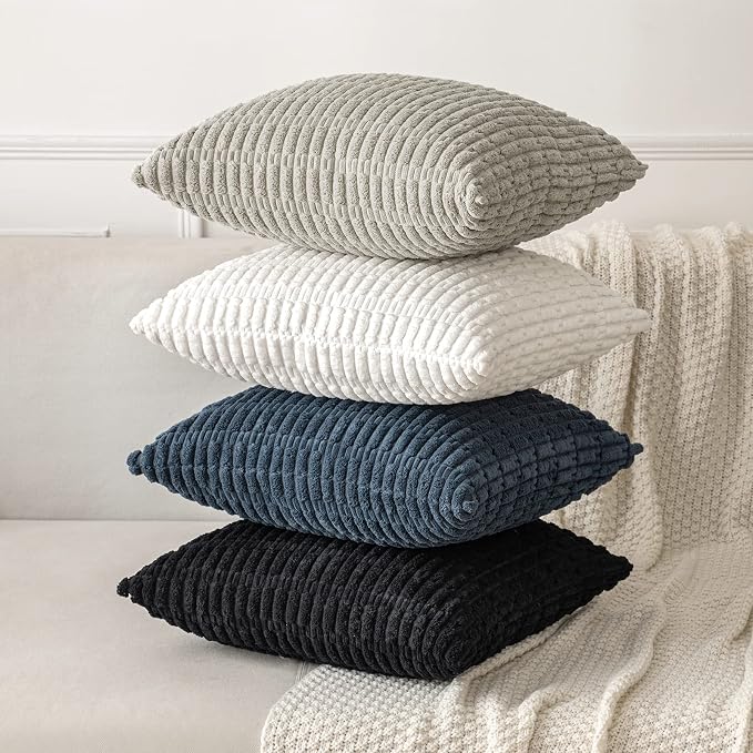 MIULEE Pack of 2 Corduroy Decorative Euro Sham Throw Pillow Covers 24x24 Inch - Image 7