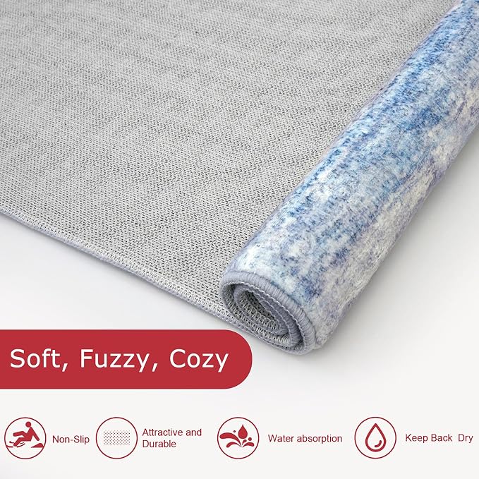 KOZYFLY Modern Abstract Hallway Runner Rug, 2x8 Washable Rug Runner Non-Slip - Image 6