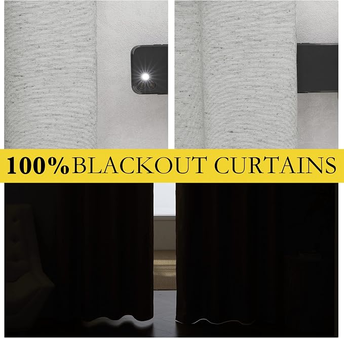 NICETOWN Grey Complete 100% Blackout Curtain Set - Image 2