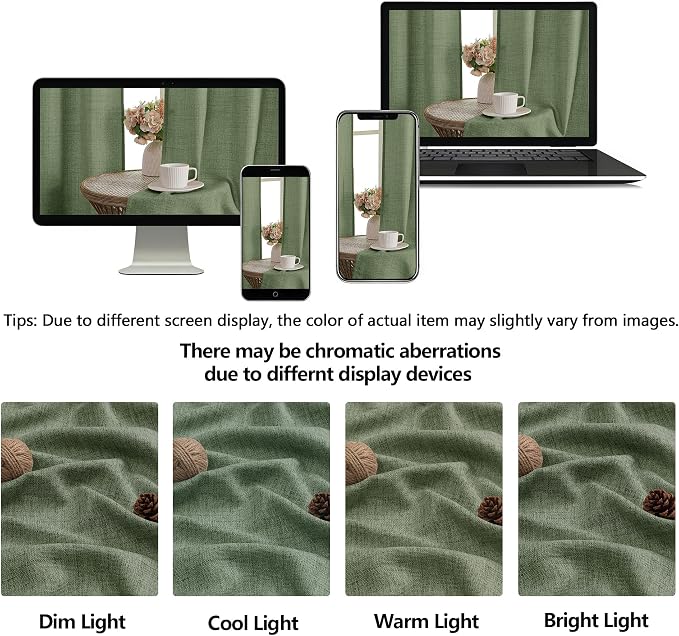 OWENIE Sage Green Valances for Windows 1 Pcs 20 Inch Length, Light Filtering - Image 9