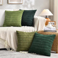 Fancy Homi Set of 4 Green Winter Decorative Throw Pillow Covers 14x14 Inch by Fancy+Homi