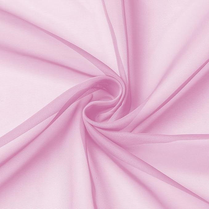 Aiyufeng Light Pink Sheer Curtains 84 Inches Long 2 Panels Set, Semi - Image 8
