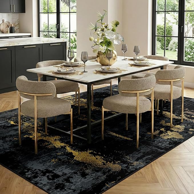 Washable Area Rugs 9'x12' Non-Slip Modern Abstract Soft - Image 3