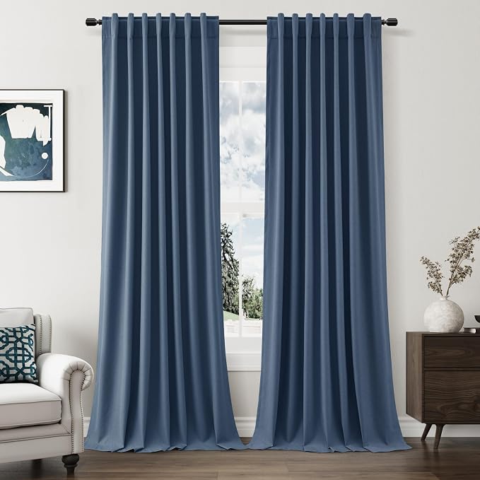 Guken 100% Blackout Curtains 90 Inch Length 2 Panels Set by Guken