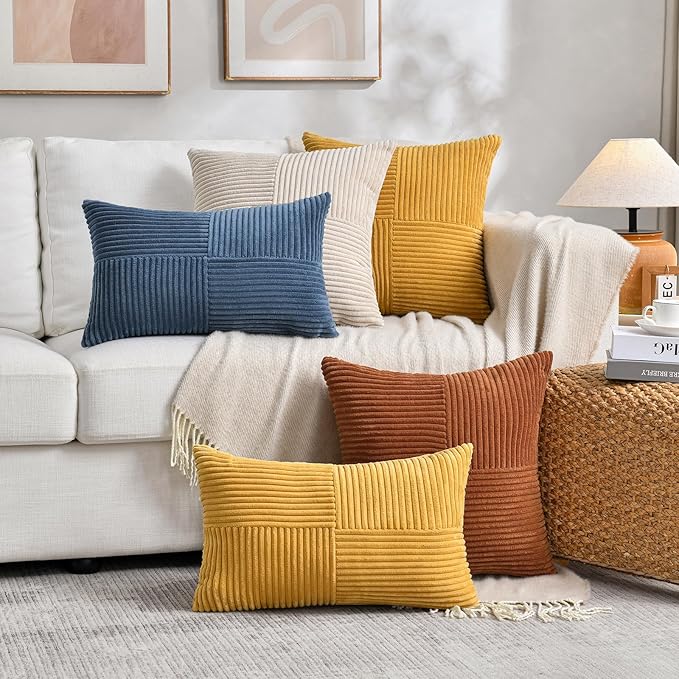 Fancy Homi 2 Packs Rust Big Decorative Throw Pillow Covers 24x24 Inch - Image 8