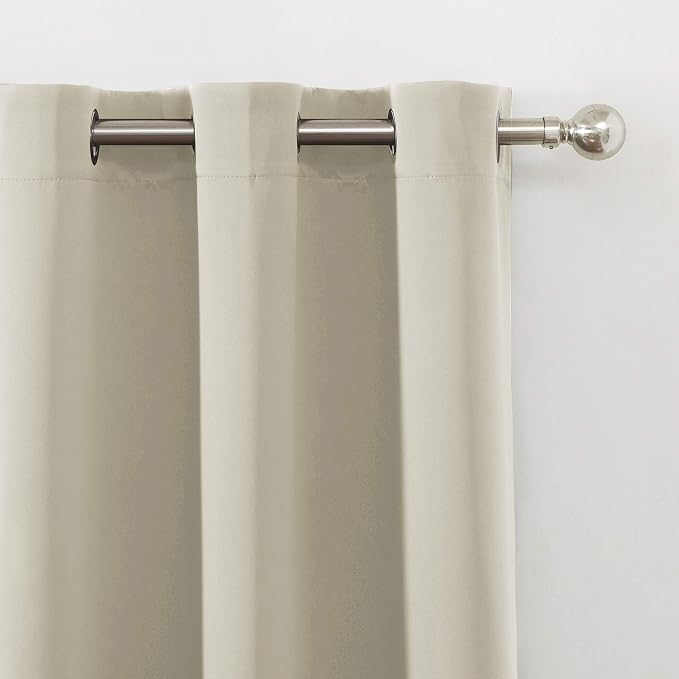 LEMOMO Light Beige Thermal Blackout Curtains/42 x 84 Inch/Set of 2 Panels Room - Image 7