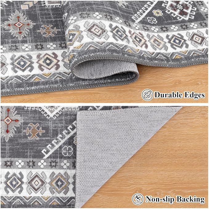 HEBE Washable Kitchen Rugs Runner 2'x 6', Non Slip Hallway Runner Rug, Low Pile - Image 6