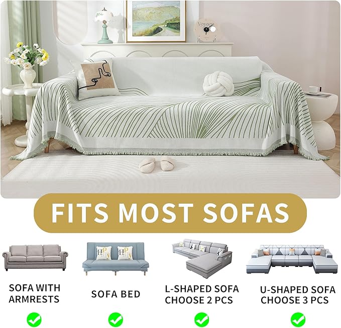 Non Slip Sofa Covers Couch Covers for 3 Cushion Couch Sofa Pet Friendly Washable Couch Covers for Sofa, Soft Thick Sectional Couch Covers L Shape Furniture Protector for Kids, Dogs 91" X134"
