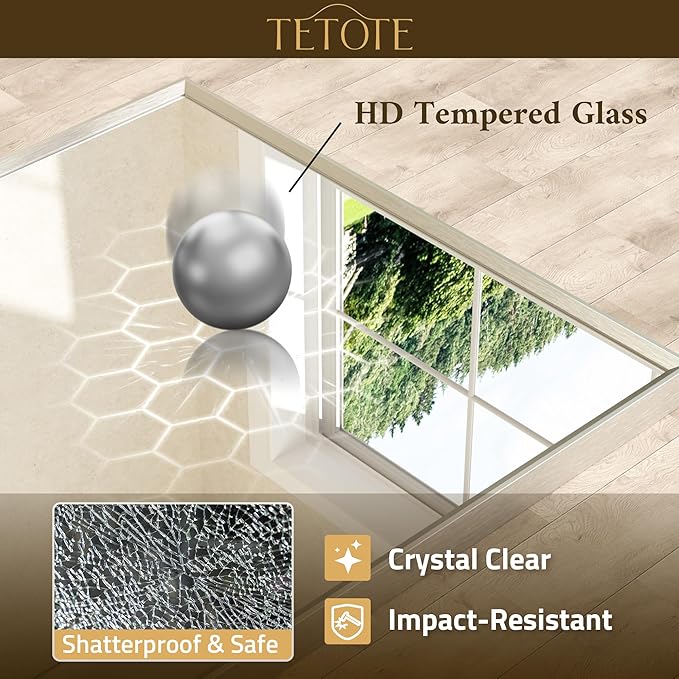 TETOTE Brushed Nickel Bathroom Mirror for Over Sink 40" x 24" Brushed Nickel Beveled Framed Rectangle Vanity Mirror for Bathroom, Bedroom, Entryway, Living Room, Tempered Glass, Stronger Frame