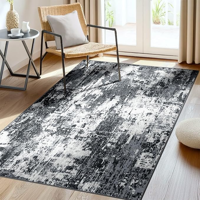 Washable Area Rugs 3'x5' Non-Slip Modern Abstract Soft by RELEANY