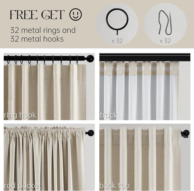 Topfinel Beige 90 Inch Thermal Blackout Curtains - Image 5
