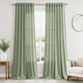 Nanspring Light Sage Linen Curtains 96 Inches Long 2 Panels Set by Nanspring