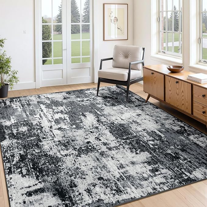 Washable Area Rugs 6'x8' Non-Slip Modern Abstract Soft - Image 9