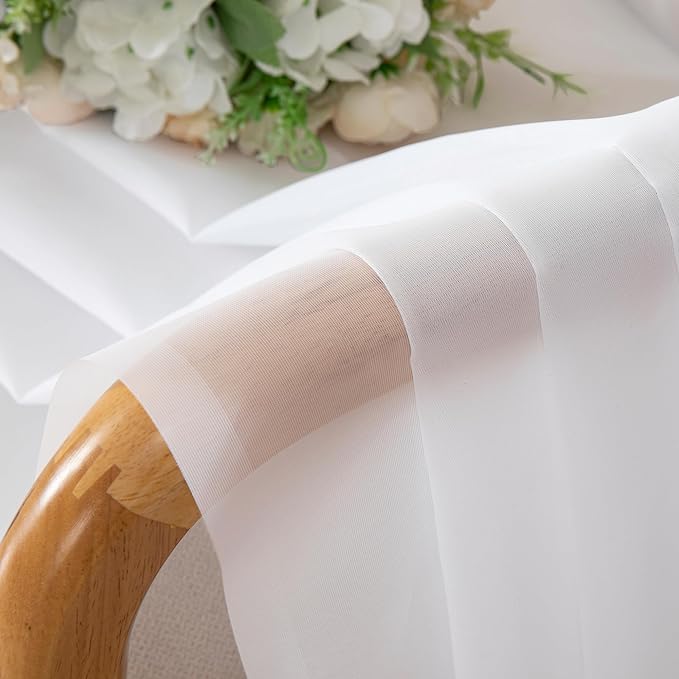 Simplebrand Rod Pocket Top Solid Voile Sheer Curtains - Image 6