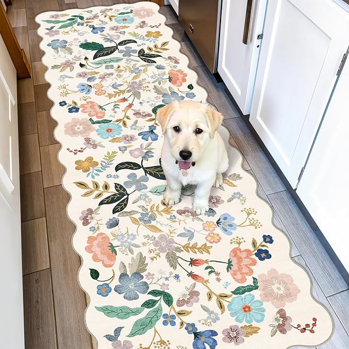 2x6 Washable Hallway Runner Rug: Floral Kitchen Rugs by HYHAOYUNLAI