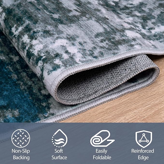 10x14 Area Rugs for Living Room Rug Washable: Abstract Large Rug Indoor Modern - Image 4