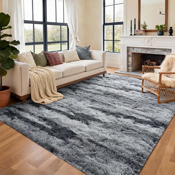 5x7 Ft Large Shag Rugs for Bedroom Living Room for Men Boys, Tie Dyed Ultra - Image 3