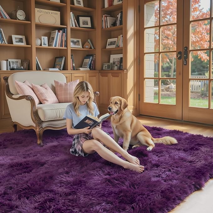 Rugs for Bedroom 4x6, Alfombras para Salas Shag Large Plush Soft Area Rug - Image 3