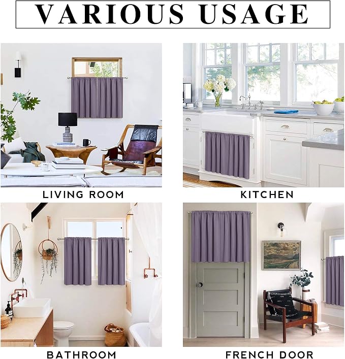 RYB HOME Blackout Curtains for Bedroom Living Room 63 inches Long, Thermal - Image 8