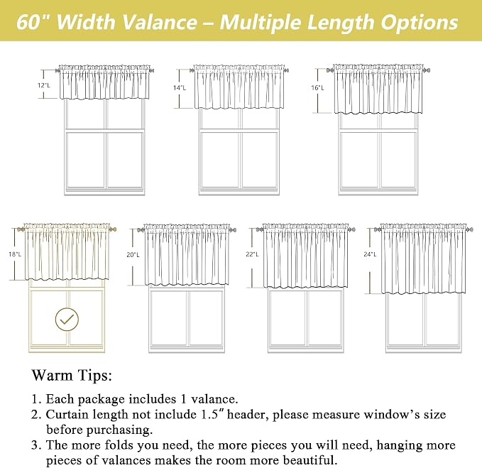 Black Valances for Windows, Light Filtering Faux Linen Textured Small Short - Image 3