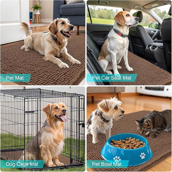 OLANLY Dog Door Mat for Muddy Paws 47x17, Absorbs Moisture and Dirt, Absorbent - Image 7