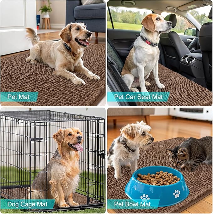 OLANLY Dog Door Mat for Muddy Paws 59x35, Absorbs Moisture and Dirt, Absorbent - Image 7