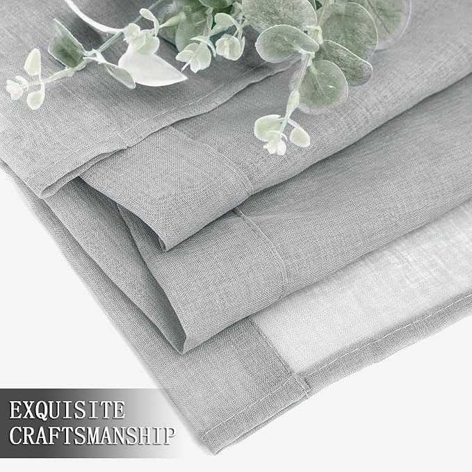 Tollpiz Sheer Curtains Linen Textured Living Room Curtain Sheers Light - Image 7