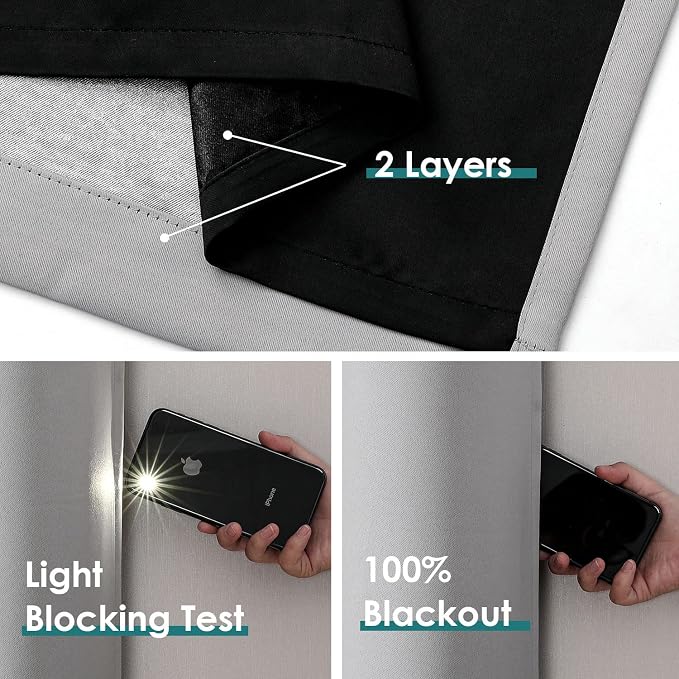ChrisDowa 100% Blackout Curtains 90 inch Long - Image 4